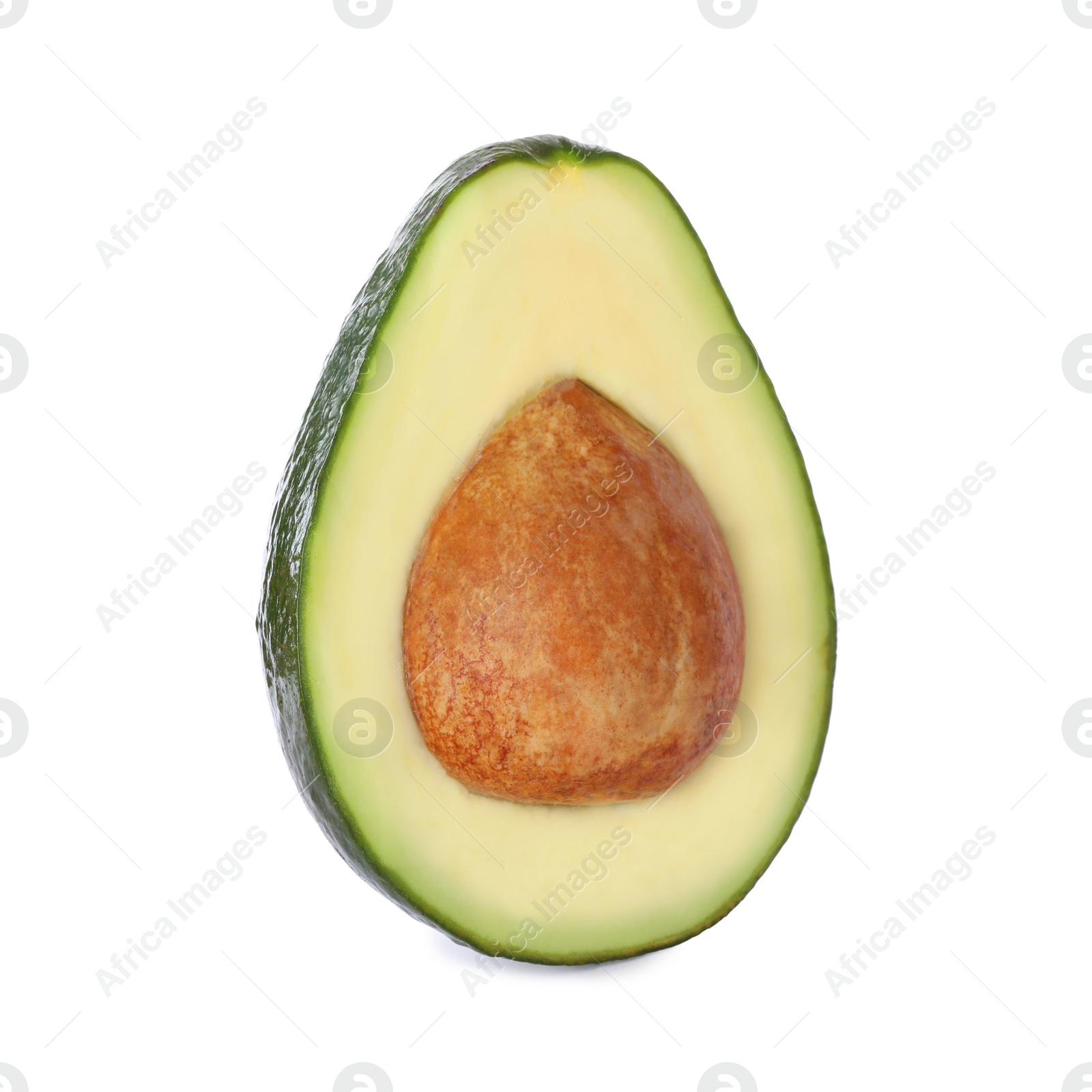 Photo of Half of ripe avocado isolated on white