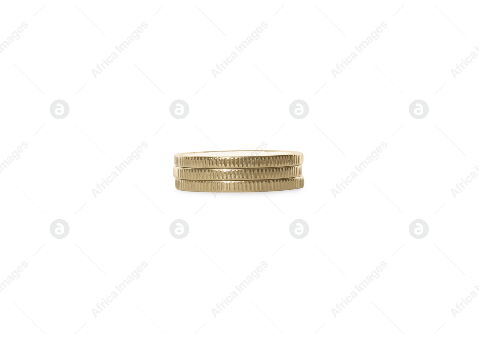 Photo of Stack of coins on white background. Investment concept