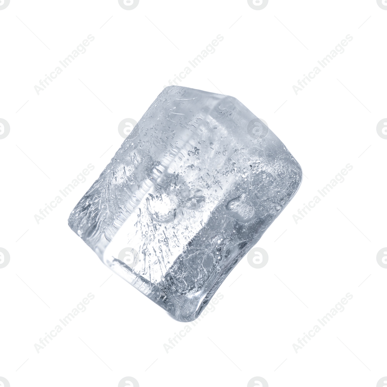 Photo of Crystal clear ice cube isolated on white