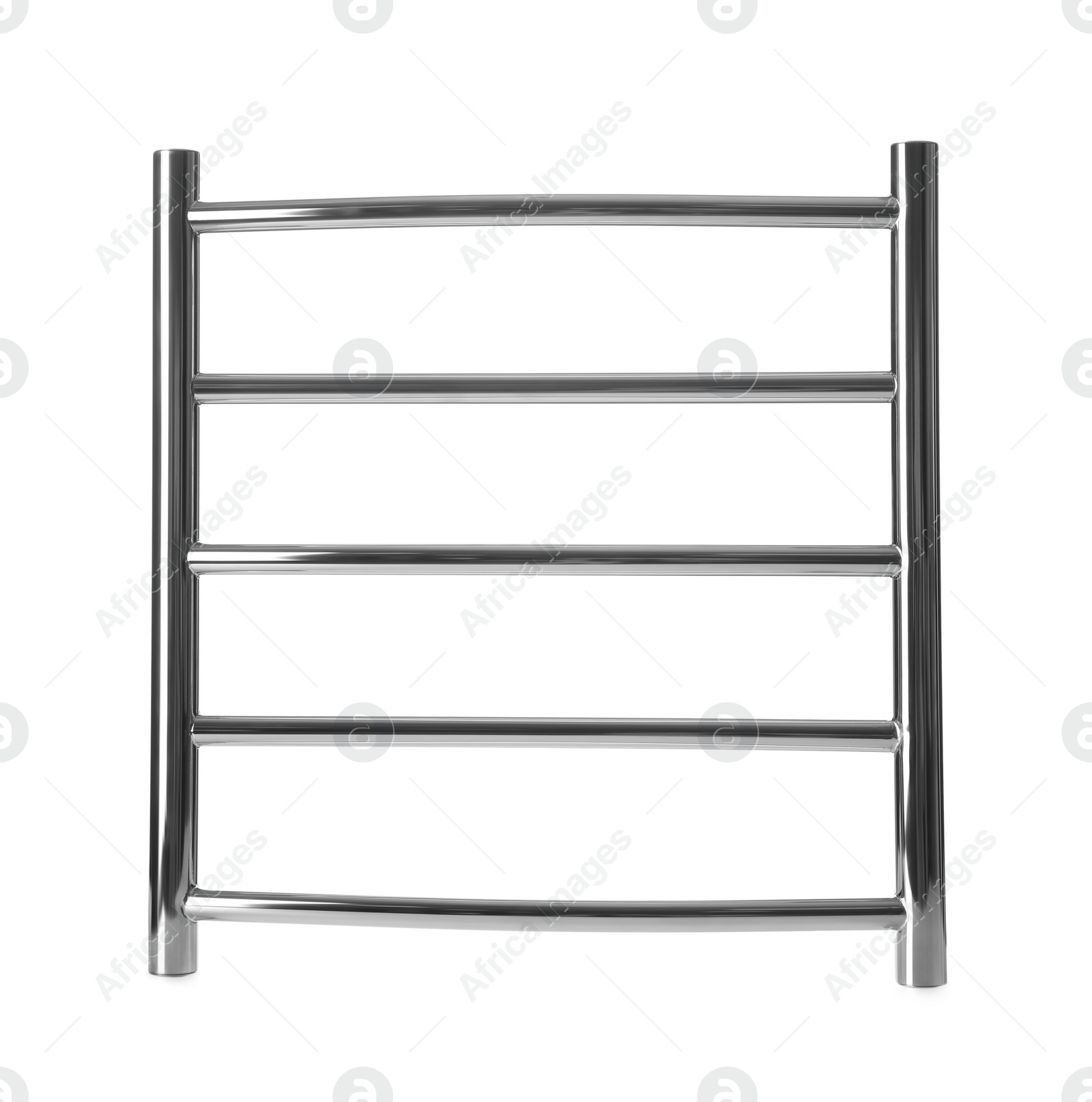 Photo of Modern heated towel rail isolated on white