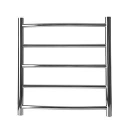 Modern heated towel rail isolated on white