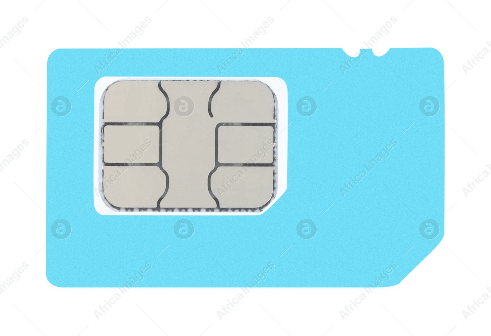 Photo of Mini SIM card isolated on white, top view