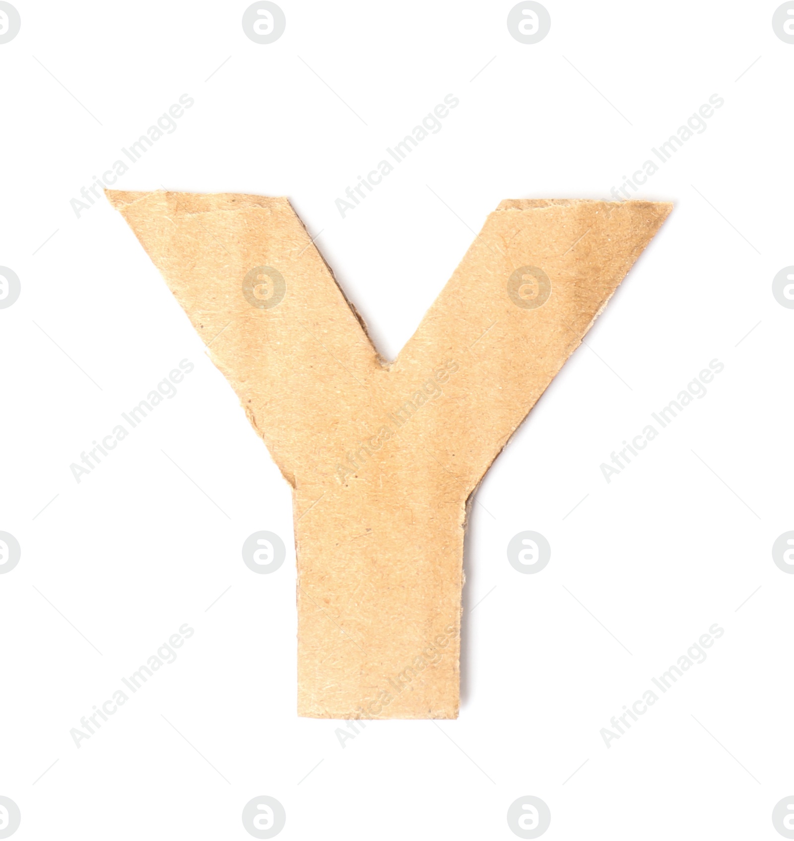 Photo of Letter Y made of cardboard on white background