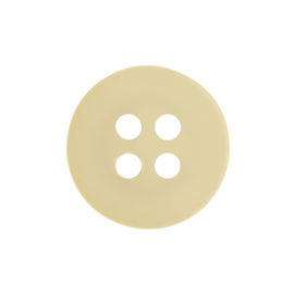 Photo of Beige plastic sewing button isolated on white