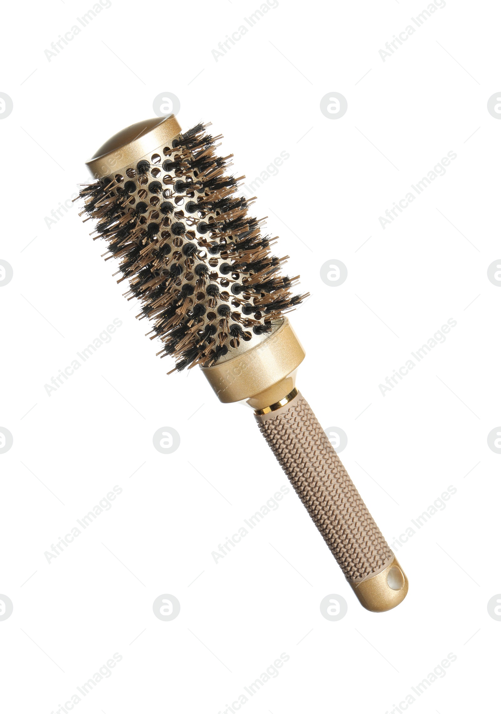 Photo of Hairdresser tool. Round brush isolated on white