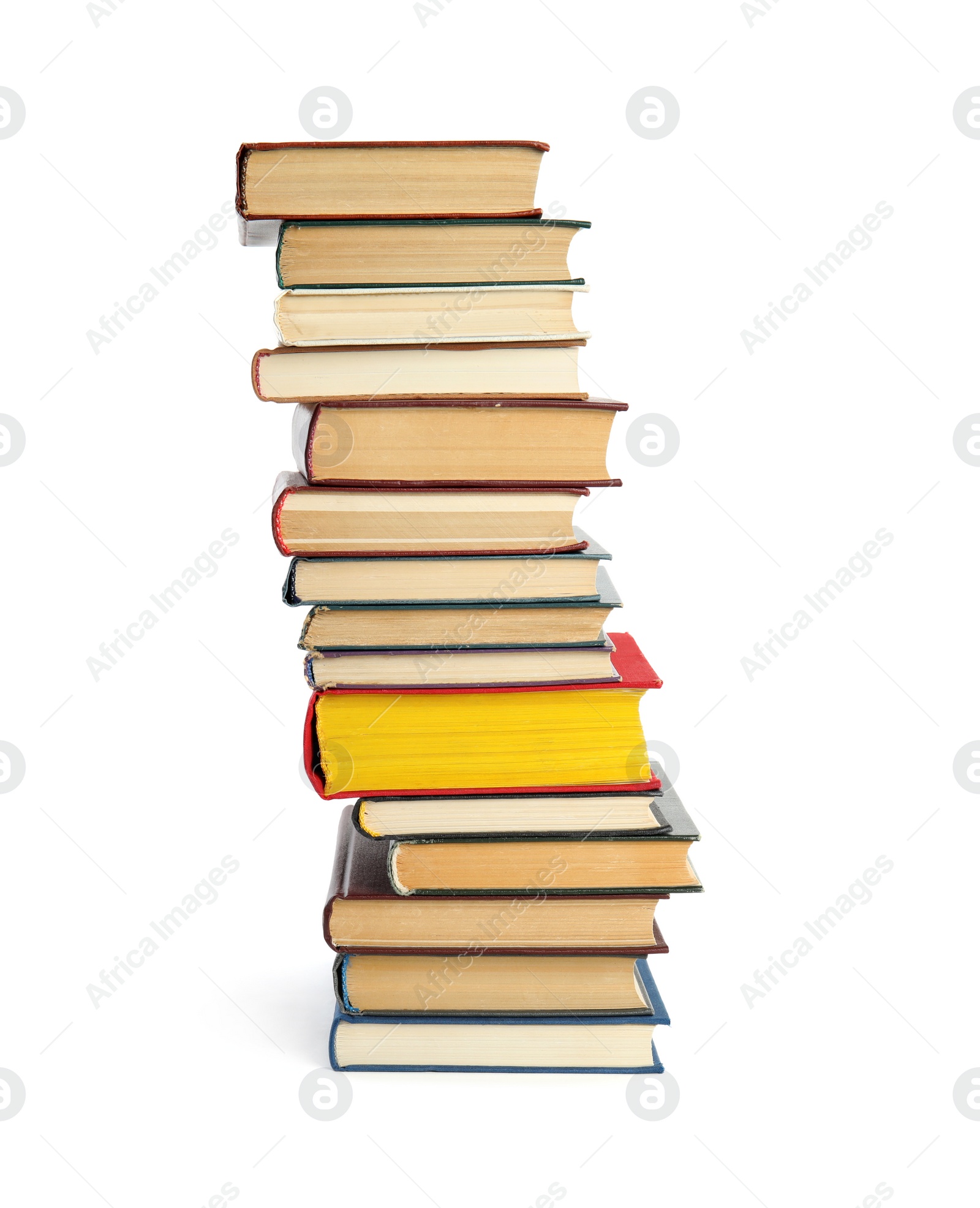 Photo of Collection of different books isolated on white