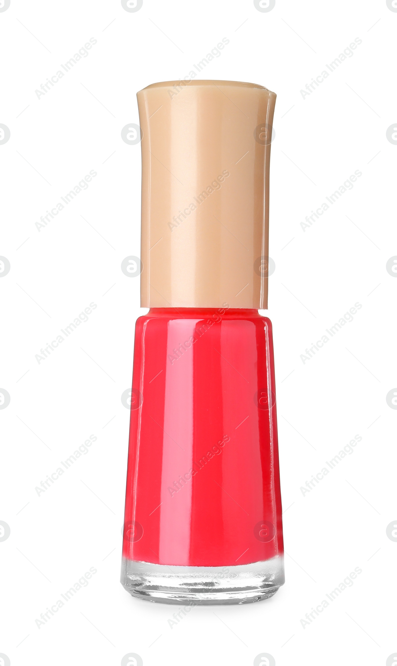 Photo of Bottle of nail polish isolated on white