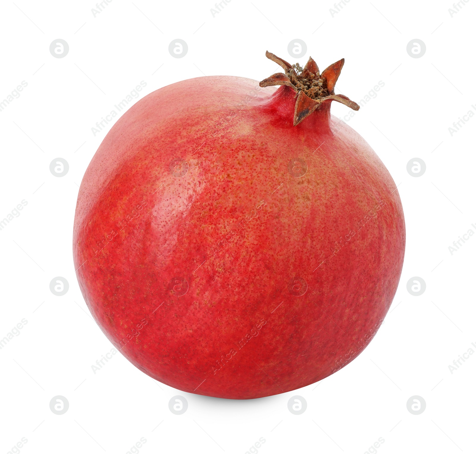 Photo of One fresh ripe pomegranate isolated on white