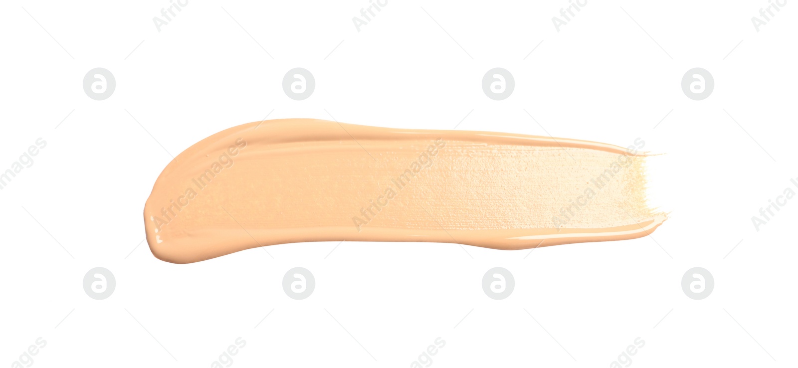 Photo of Smear of skin foundation isolated on white, top view