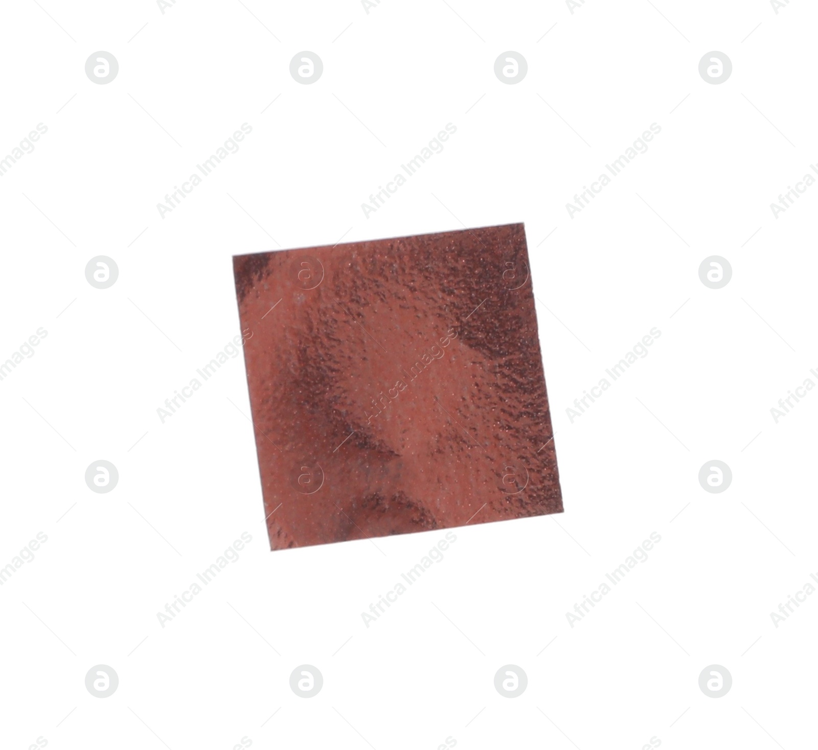 Photo of Piece of bronze confetti isolated on white