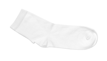 One sock isolated on white, top view