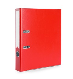 Photo of One red office folder isolated on white