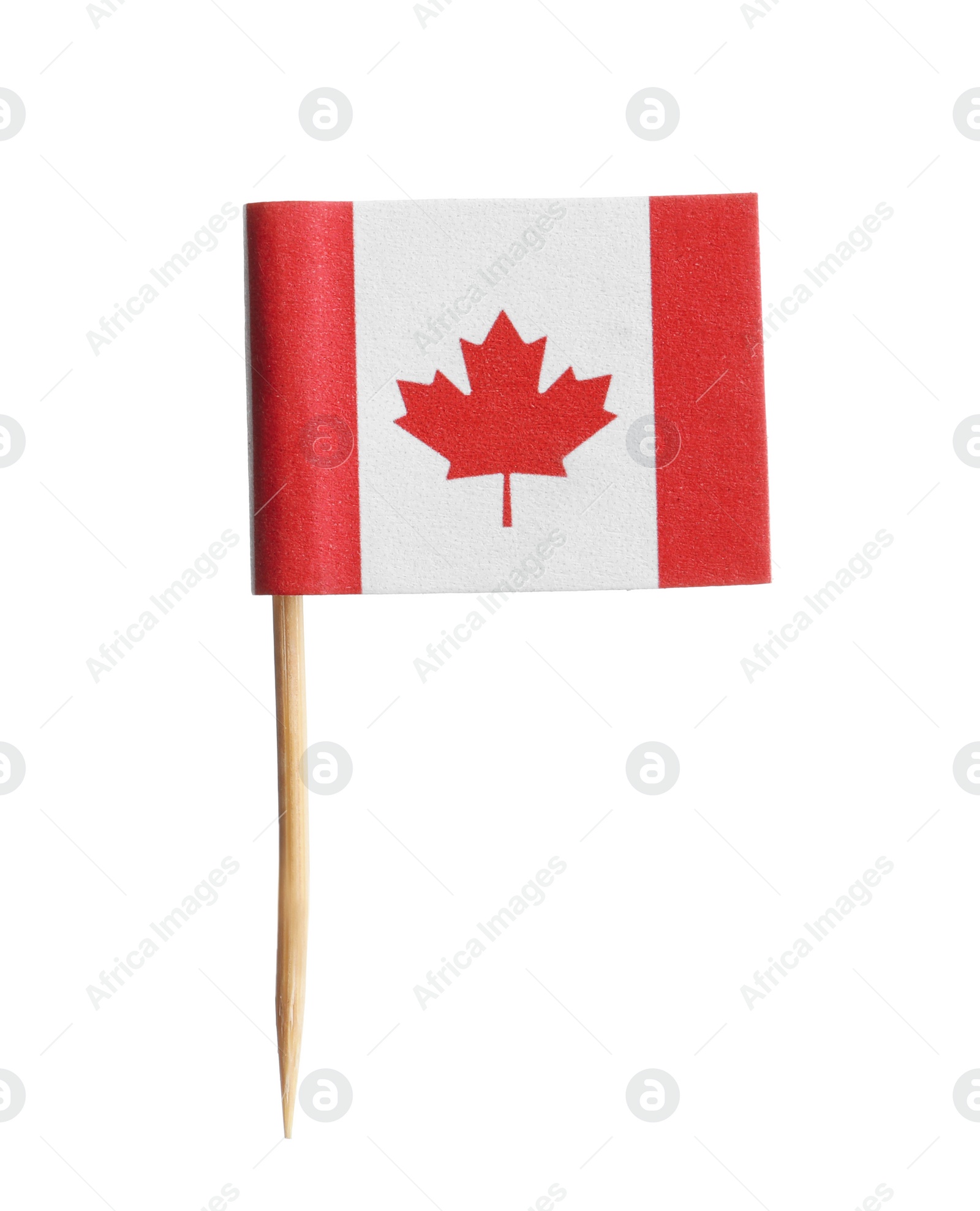 Photo of Small paper flag of Canada isolated on white