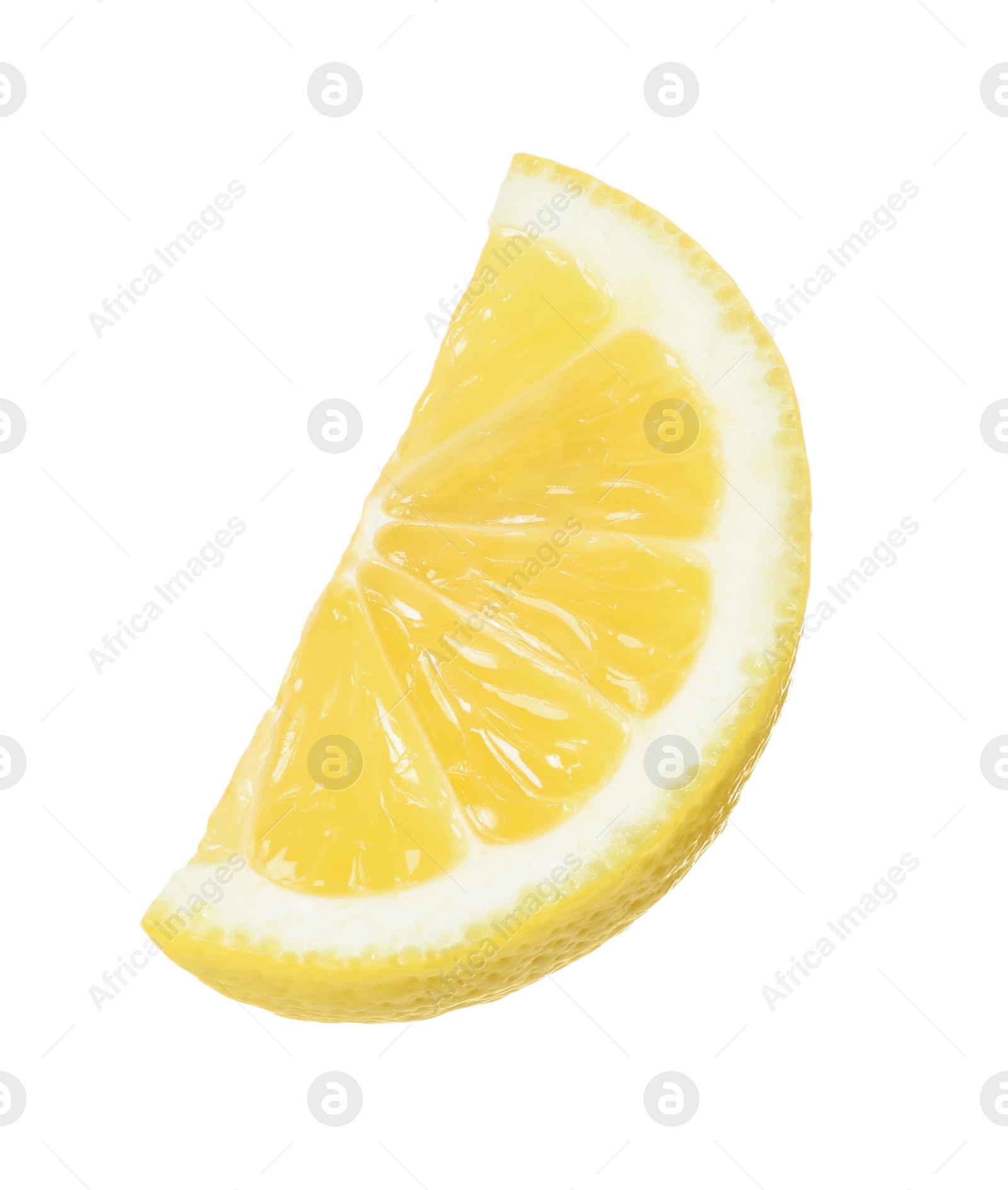 Photo of Fresh ripe lemon slice isolated on white