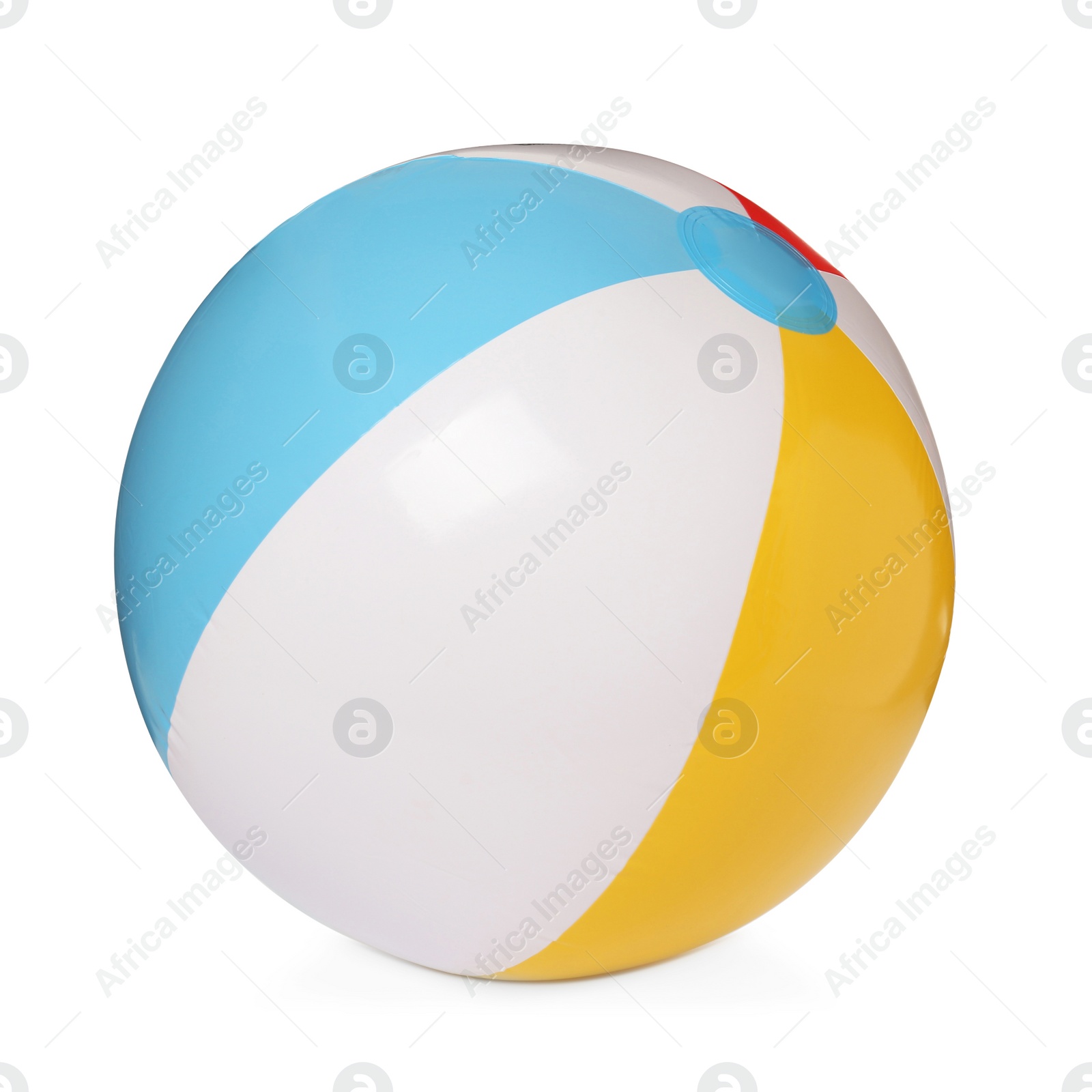 Photo of Inflatable colorful beach ball isolated on white