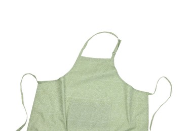 Photo of Clean kitchen apron with pattern isolated on white