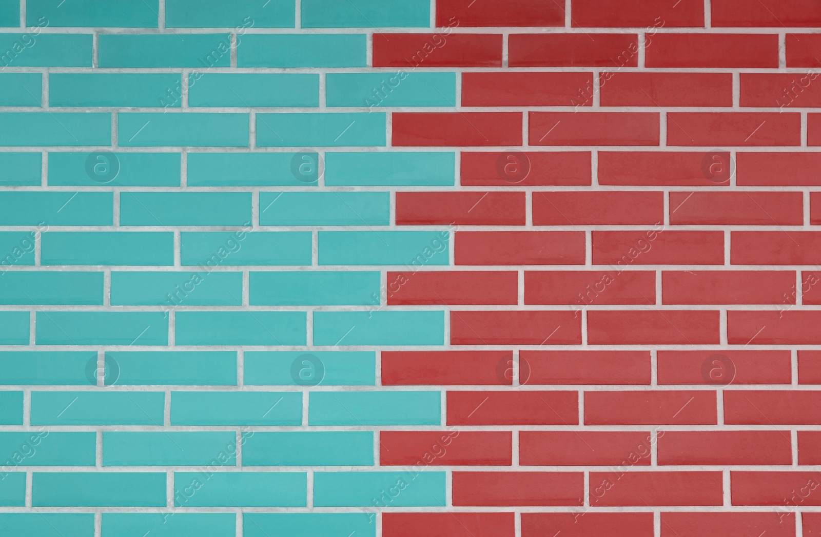 Illustration of Dark red and light blue brick wall as background