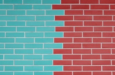 Illustration of Dark red and light blue brick wall as background