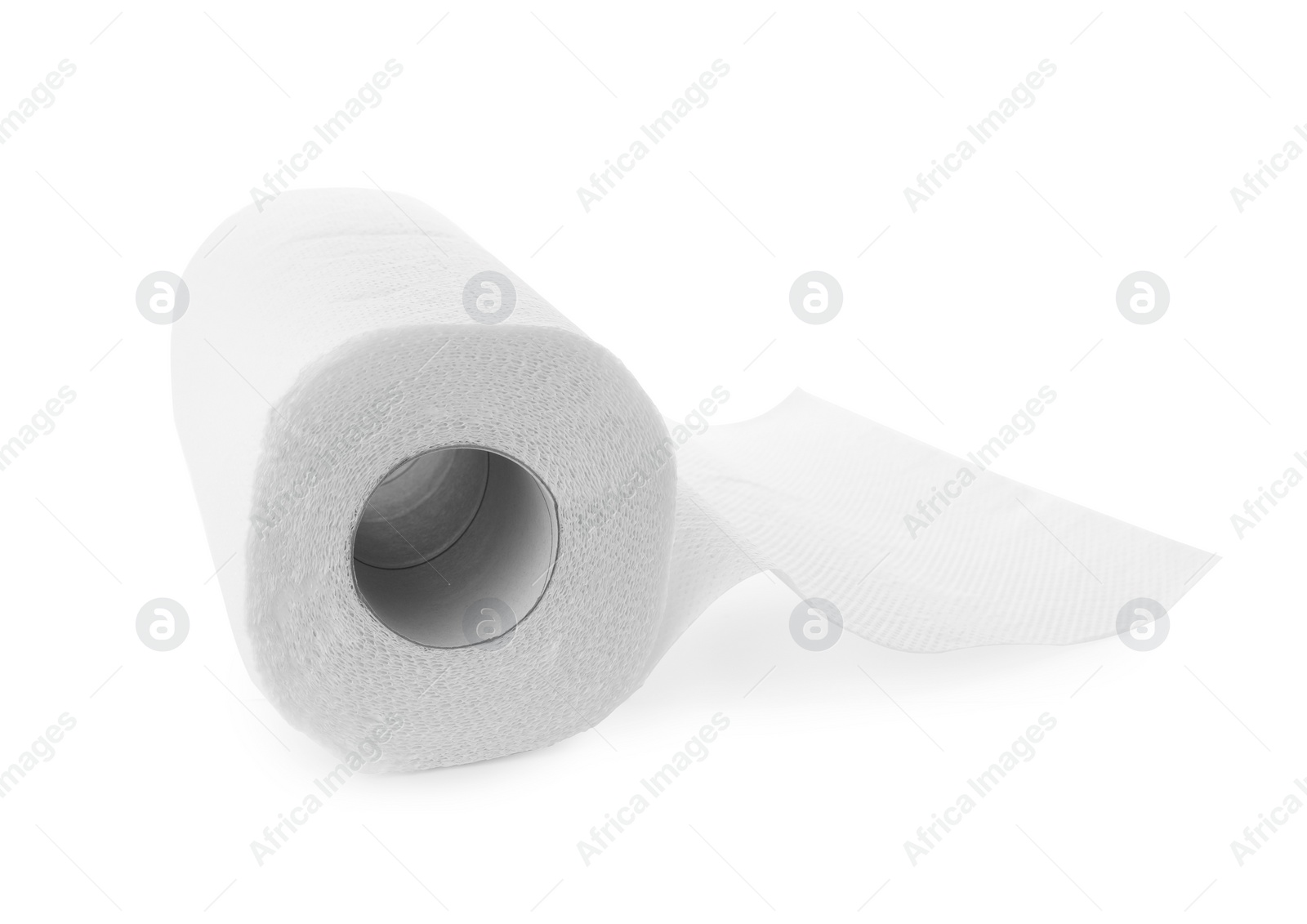 Photo of One roll of paper towels isolated on white