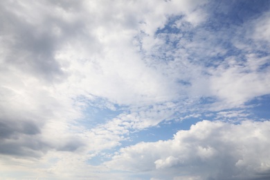 Photo of Beautiful view of blue sky with fluffy white clouds