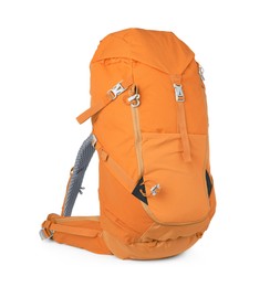 Hiking backpack isolated on white. Camping tourism