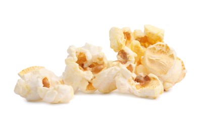 Fresh popcorn isolated on white. Tasty snack