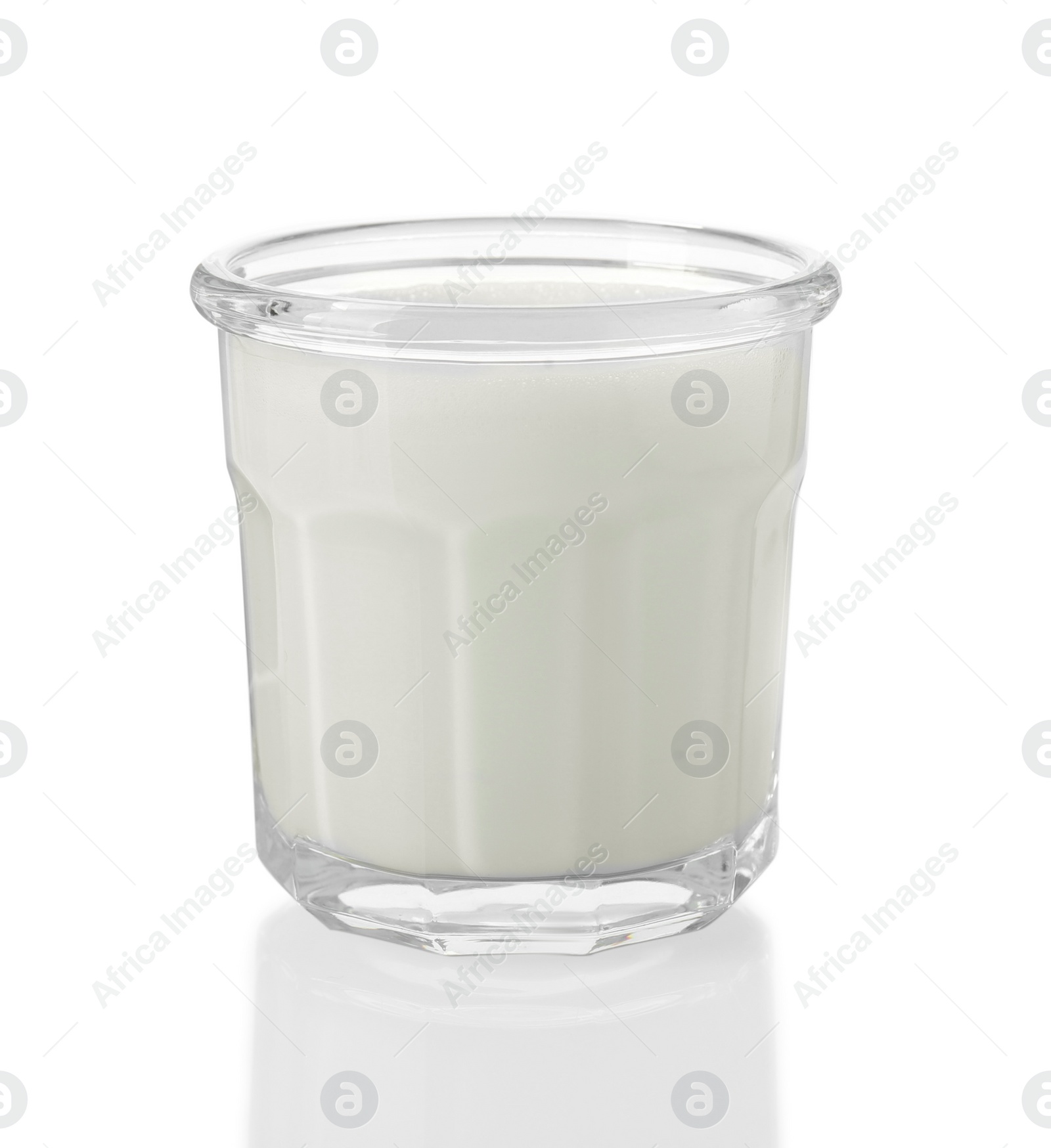 Photo of Glass of fresh milk isolated on white