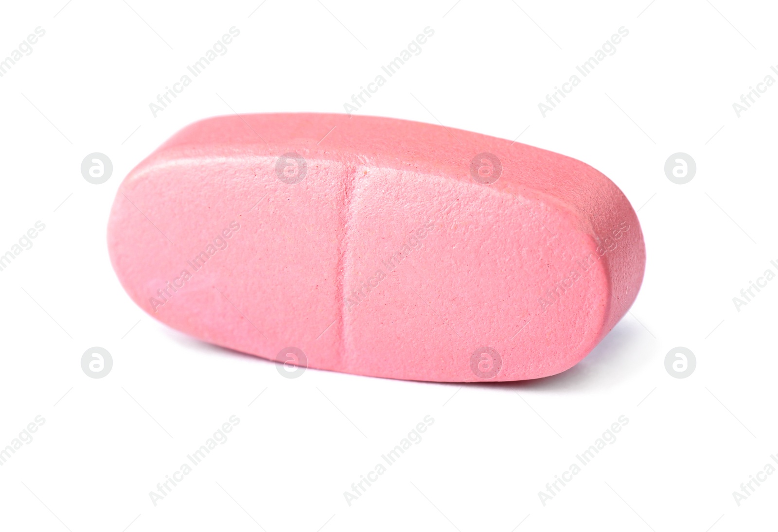 Photo of Pill on white background. Medical care and treatment