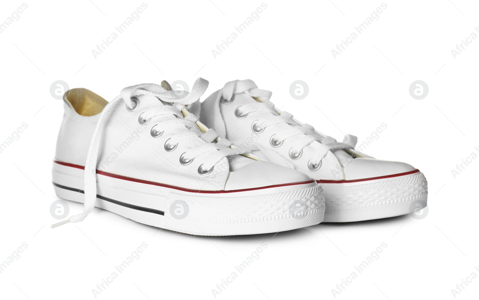 Photo of Pair of trendy sneakers isolated on white