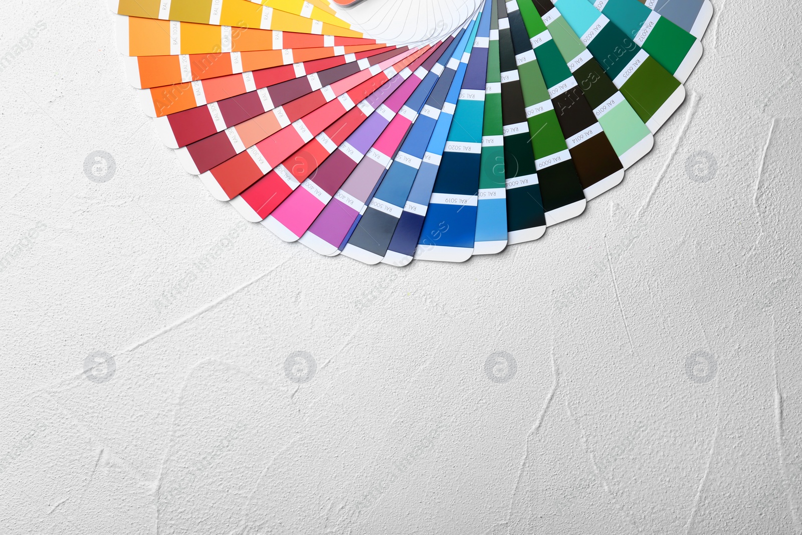 Photo of Color palette samples on white background