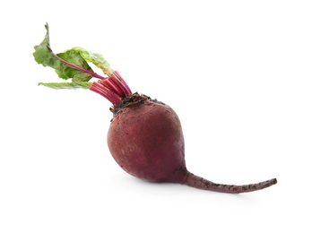 Whole fresh red beet on white background