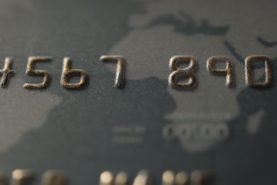 Plastic credit card as background, macro view