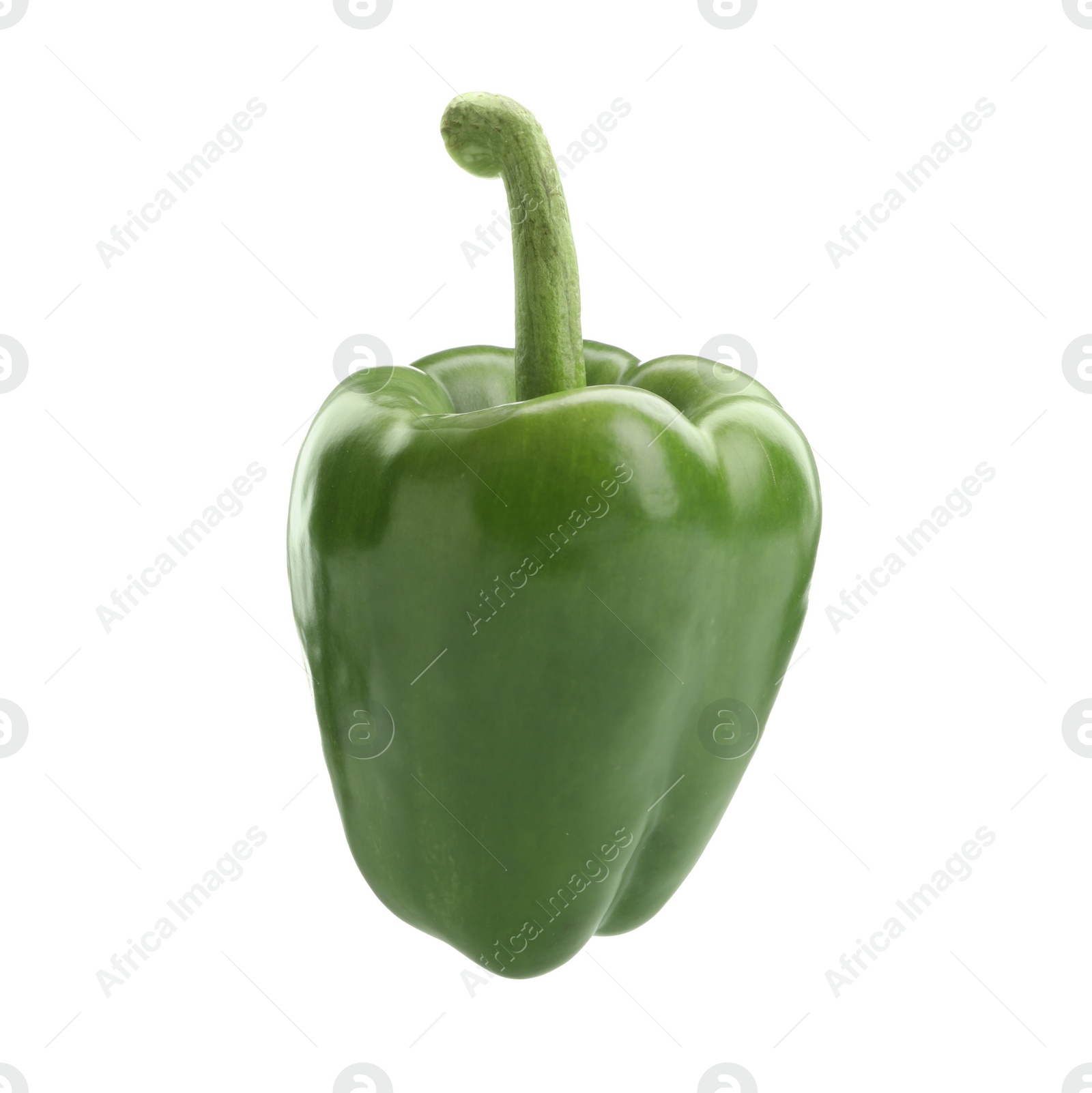 Photo of Ripe green bell pepper on white background