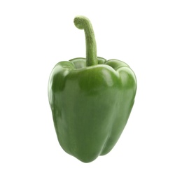 Photo of Ripe green bell pepper on white background