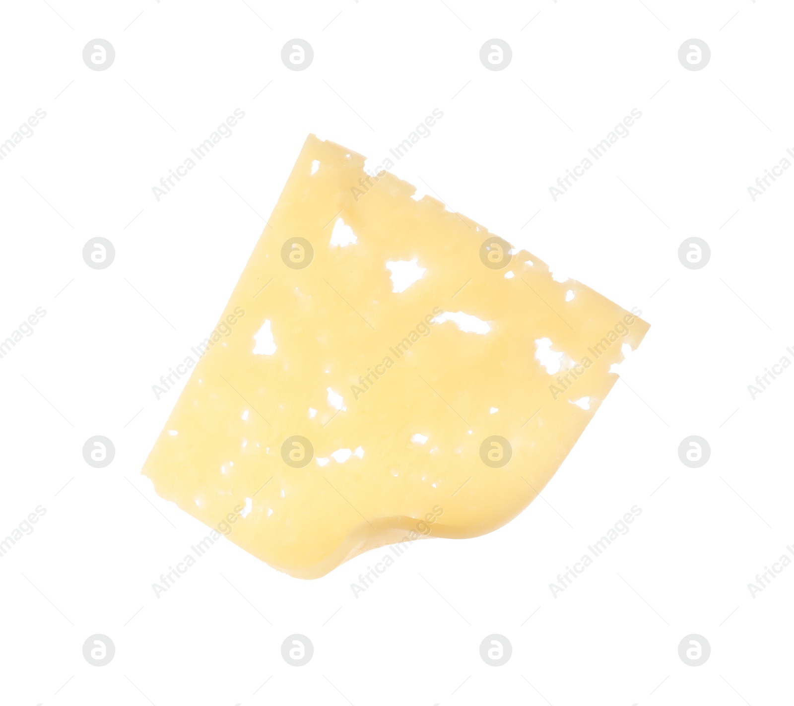 Photo of Piece of tasty cheese isolated on white