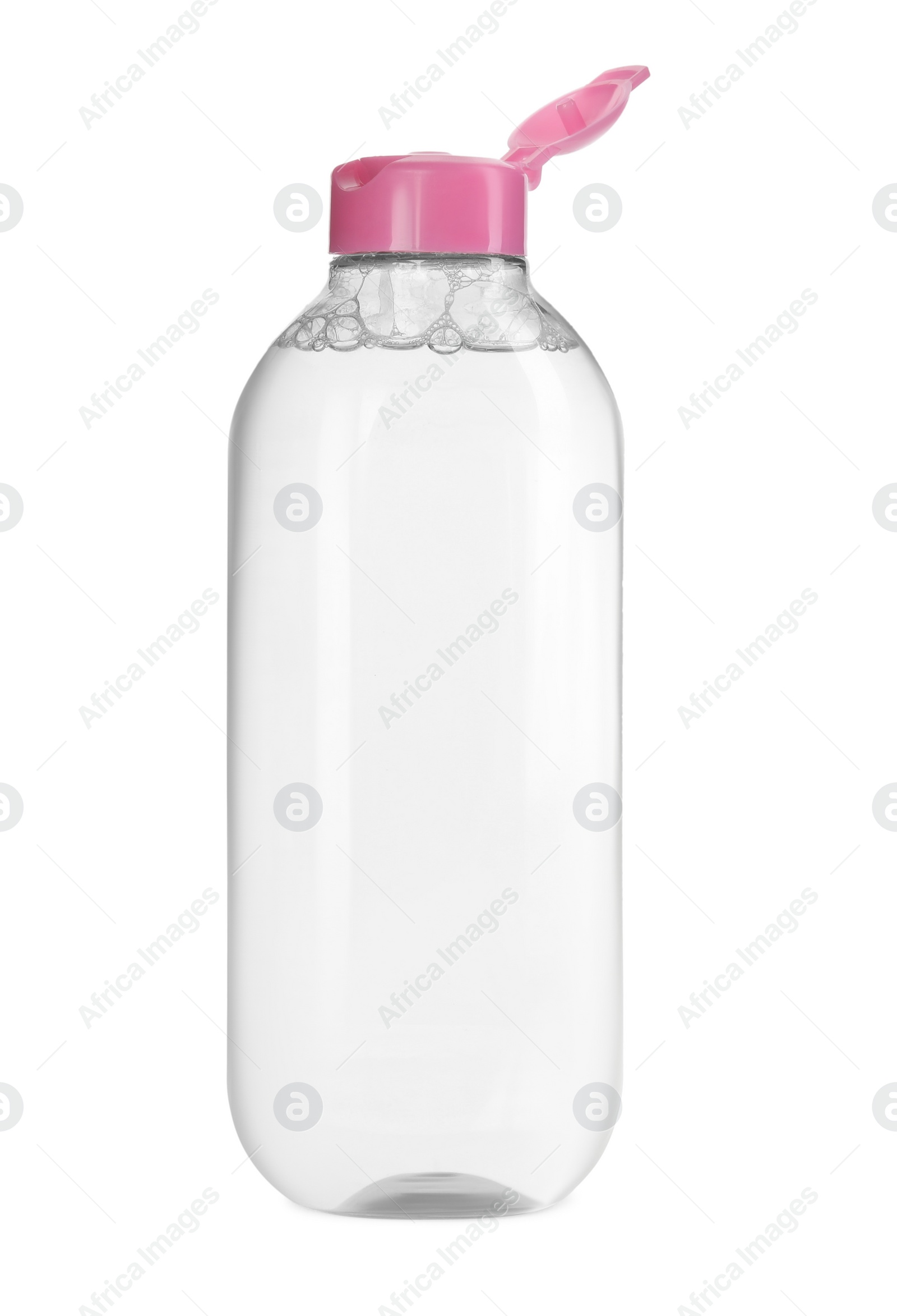 Photo of Bottle of micellar cleansing water isolated on white