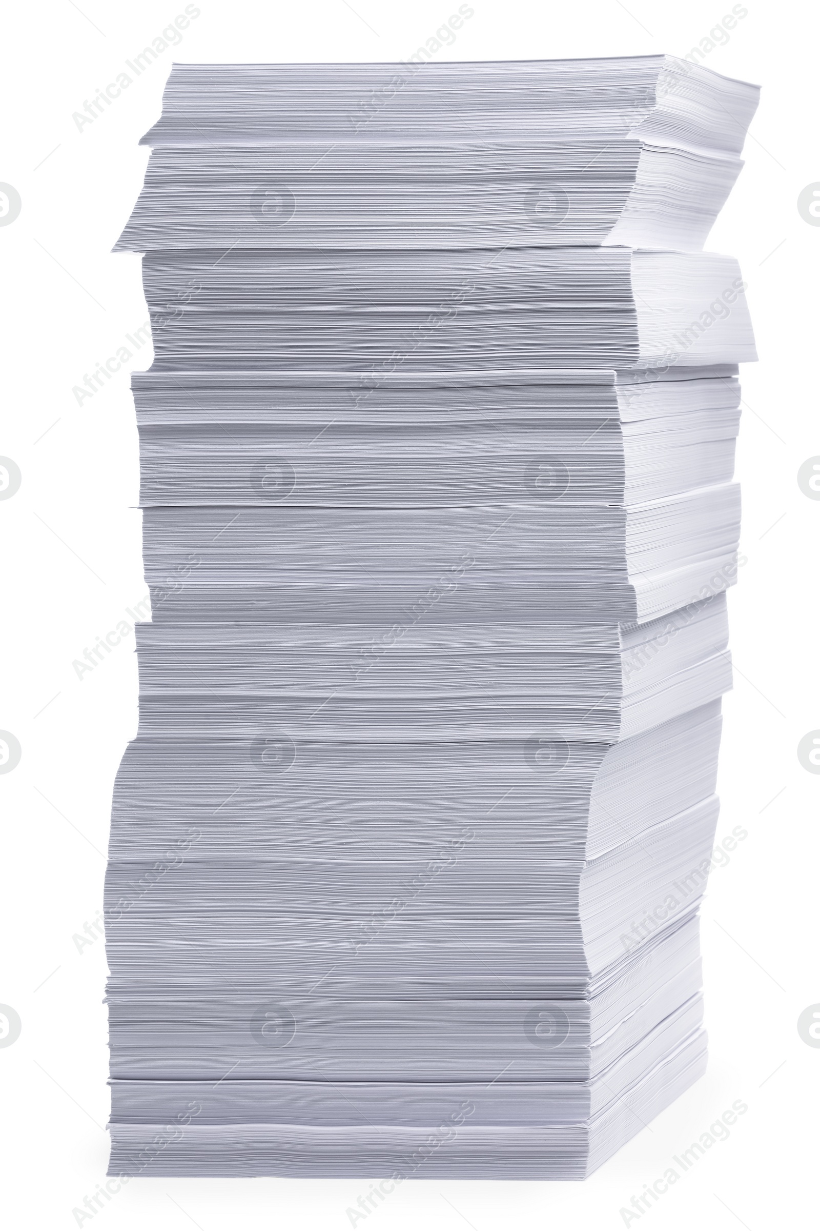 Photo of Stack of paper sheets on white background