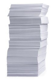 Photo of Stack of paper sheets on white background