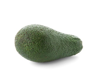 Ripe avocado on white background. Tropical fruit