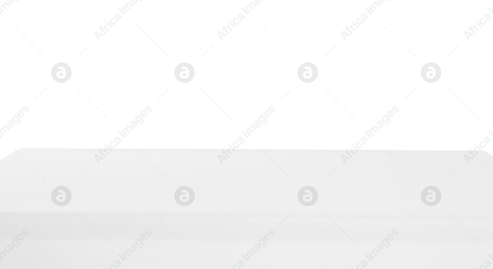 Photo of Table with white tablecloth isolated on white