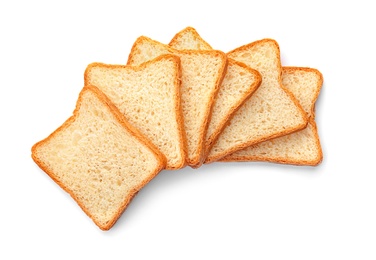 Sliced toast bread on white background