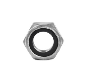 One metal lock nut isolated on white