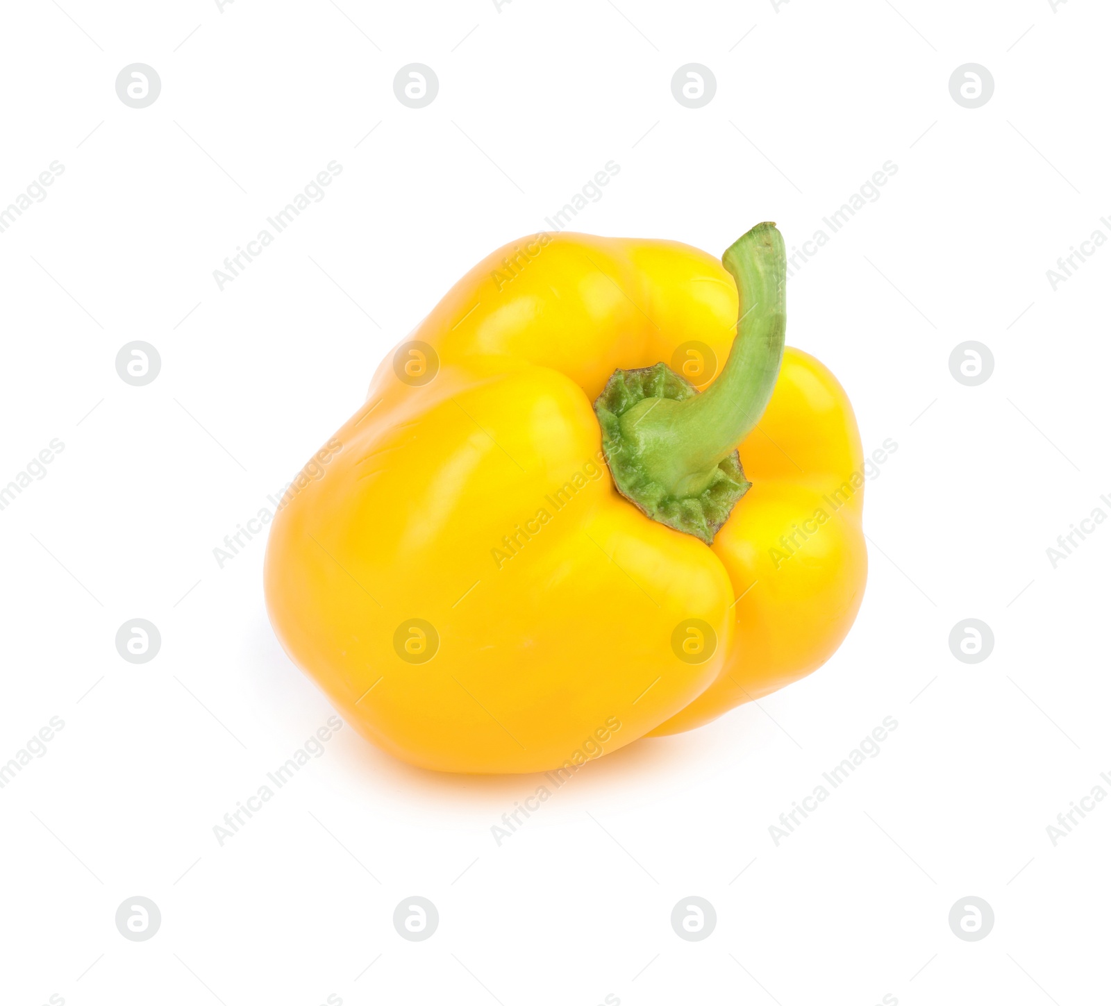 Photo of Ripe yellow bell pepper isolated on white