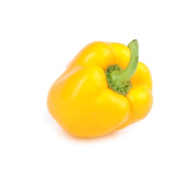 Ripe yellow bell pepper isolated on white