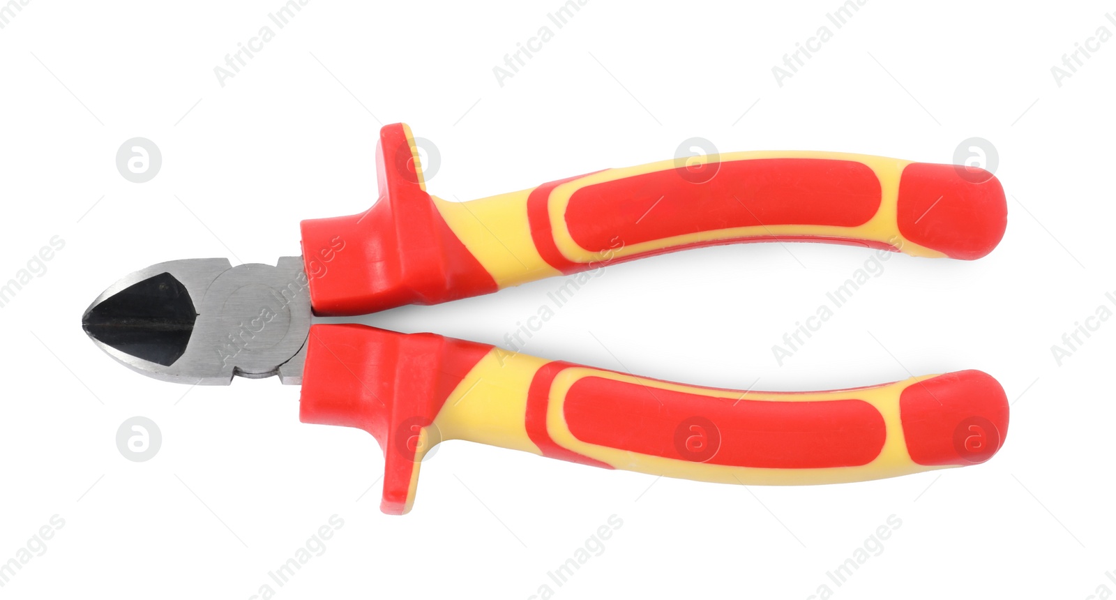 Photo of New side cutting pliers isolated on white, top view