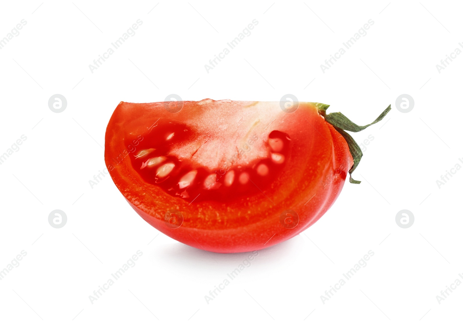 Photo of Slice of fresh tomato isolated on white