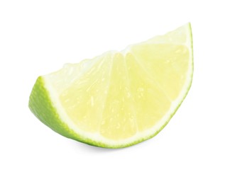 Citrus fruit. Slice of fresh lime isolated on white