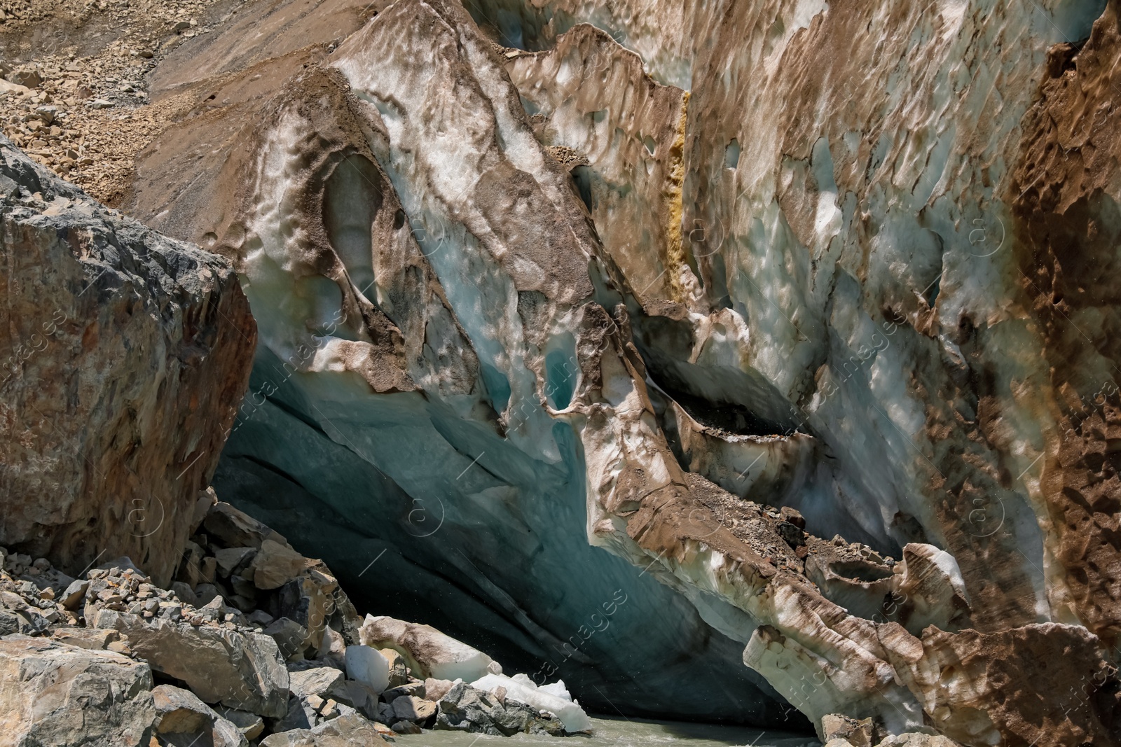 Photo of Texture of beautiful rocky cliff as background