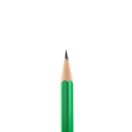 One sharp graphite pencil isolated on white