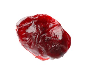 One tasty dried cranberry isolated on white